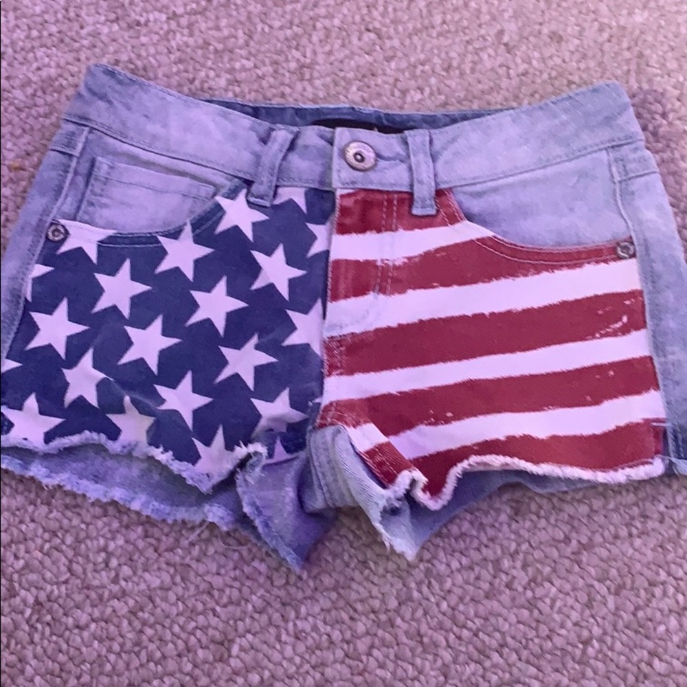 American flag jean shorts
